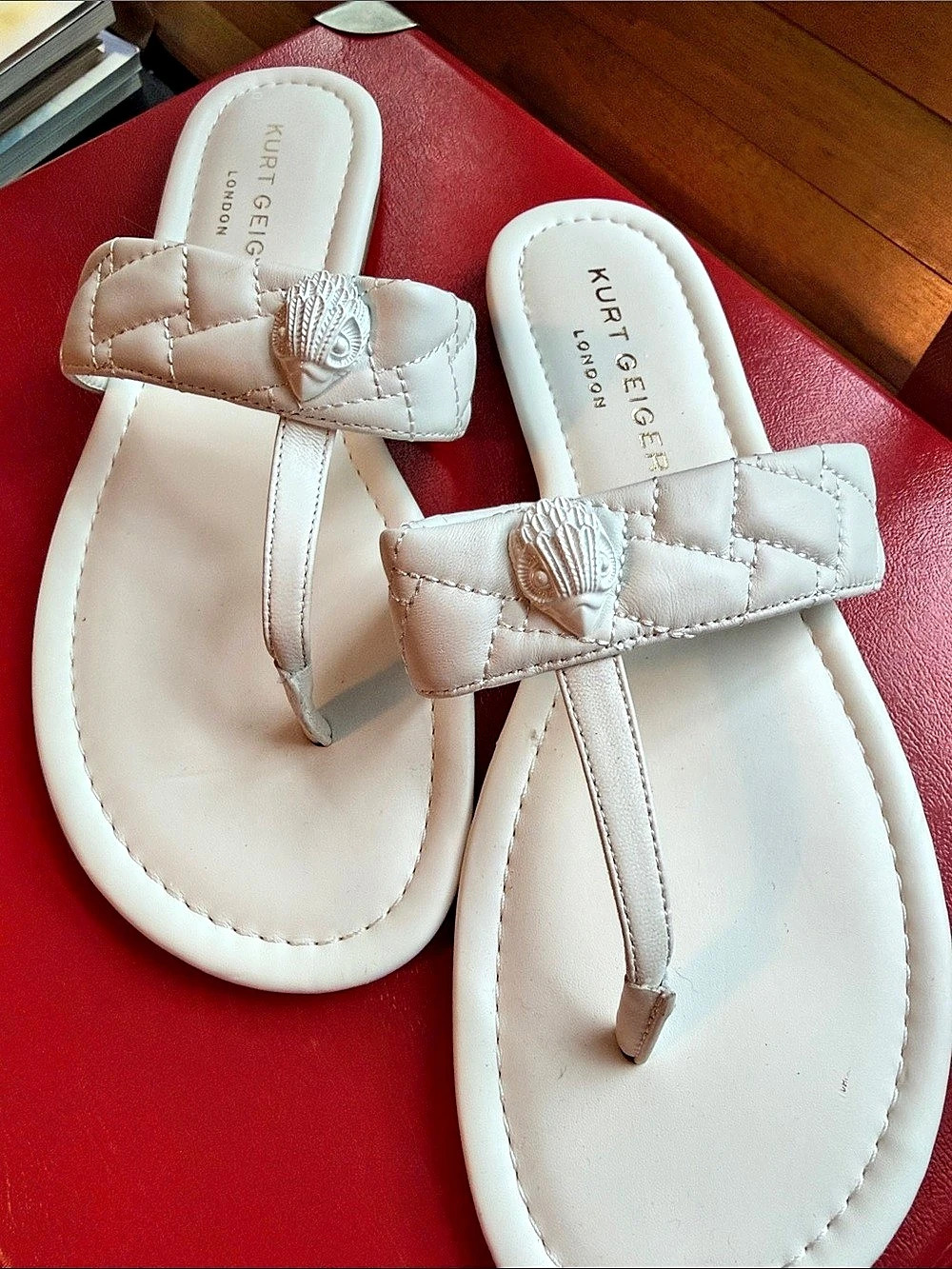 Kurt Geiger Bird Detail Sandals in White EU 41 Like New